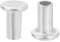 QUARKZMAN 50 Stück Halbhohlnieten, 4mm x 8mm Aluminium Flachkopf Halbhohle Nieten Metallniete für Industrie Haushaltsreparatur Befestigung, Silber