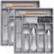 Lifewit 2 Stk. Besteckkasten, 31 x 36 x 4,6 cm Besteckeinsatz für Schubladen, 5 Fächer Schublade Besteck Organizer für Küche, Kleiner Kunstsoff Besteckhalter Besteckkorb für Löffel/Gabeln/Messer, Grau