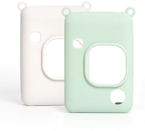 Fenmaru Schutzhülle für Instax Mini Liplay Kamera,2Pcs Silikon Hülle Case für Instax Mini Liplay,Weiß+Grün