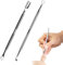 Set di 2 spingicuticole e raschietti per unghie, per manicure e pedicure, colore: argento