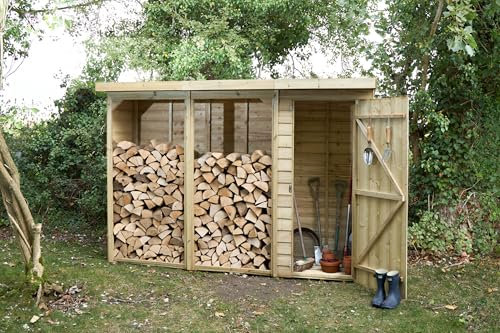Forest Garden Large Overlap Log and Tool Store 8'11 x 2'10 (2.7m x 0.9m)