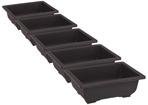 Happyyami 5 Pièces Cache-Pot rectangulaire Pots Suspendus Pot de Plante Intelligent bassine Plastique Jardiniere Plastique Bonsai jardinière Bleue et Blanche conteneur de bonsaï de Jardinage