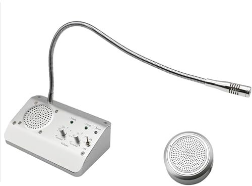 LHQYA Bidirectional Window Intercom, Window Intercom Speaker, 360 ° Adjustable Neck, Microphone Rod 42mm, Loud and Clear Sound, Reducing Noise/echo, for Commercial, Banking, Office, Hospital