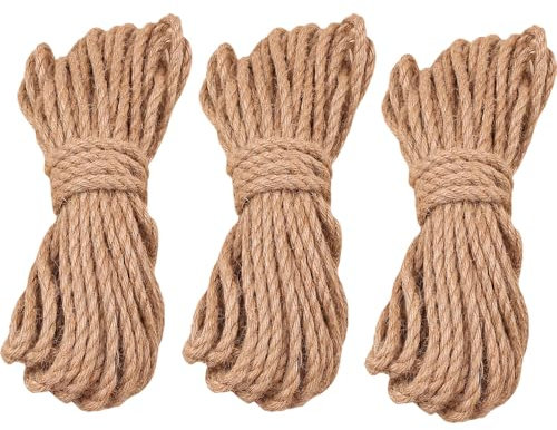SMTCM Corde en jute 6 mm x 10 m - Corde en chanvre naturelle - Corde tressée - Pour décoration de mariage, main courante - Cadeau - Bricolage