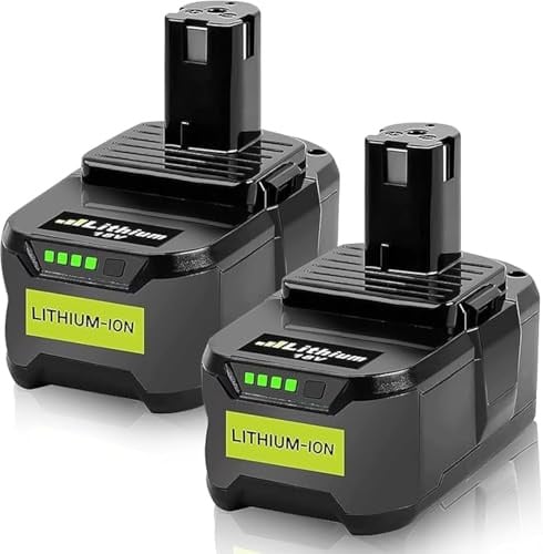 2 × 18V 5000mAh Battery Replacement for Ryobi 18V Battery One+ Compatible with Ryobi P102 P103 P104 P105 P106 P107 P108 RB18L50 RB18L25 RB18L40