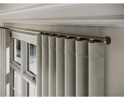 28mm Styleline Gliding Curtain Pole Set with Stud End - Taupe, 290cm