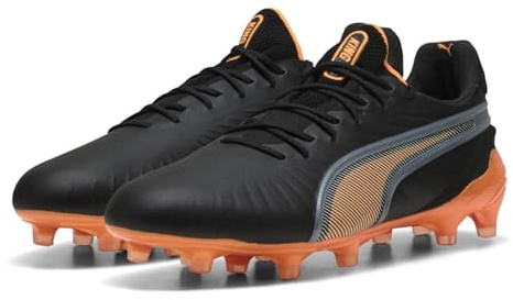PUMA Mens King Ultimate Launch Adults Firm Ground Football Black/Orange 6 UK