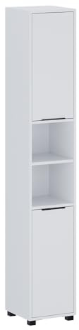 Vicco Badschrank Alina, Weiß, 30 x 176 cm | mit 2 Türen, zur Aufbewahrung im Badezimmer und kombinierbar mit Möbeln