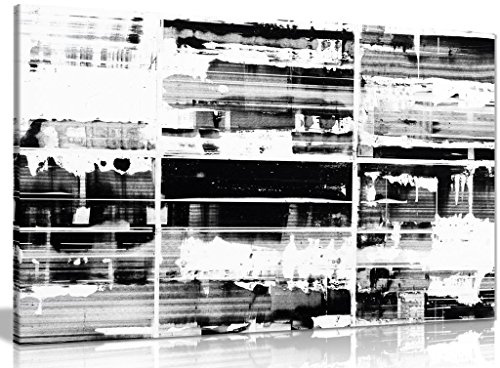 Abstract Black & White Canvas Wall Art Picture Print (30x20in)