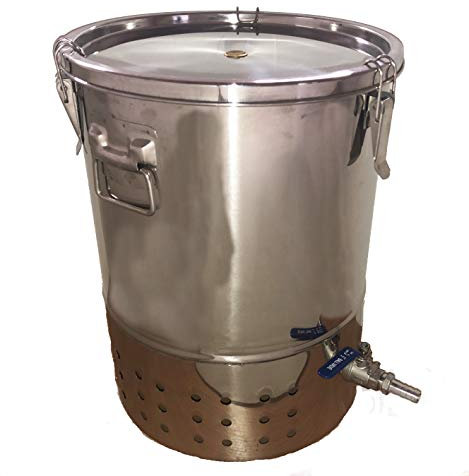 30L Stainless Steel Stylish Indoor Wormery Composter with Tap for Kitchen-Use Hygienic Vermicomposting Bin with Built In Stand Drainage Platform Sump Coir Bedding Lime Mix for Indoor or Sheltered Use