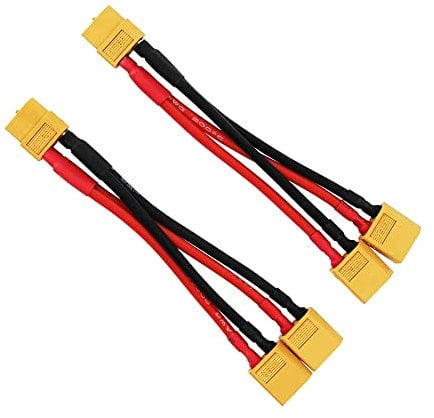 Boladge 2-Pack Parallel XT60 Batteriestecker Y Splitter 1 XT60 Buchse Stecker auf 2 XT60 Männlich Stecker Y-Kabelbaum für DJI Phantom RC Hubschrauber Quadcopter
