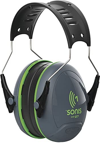 JSP Sonis®1 Adjustable Ear Defenders 27dB SNR - Grey/Green (AEB010-0AY-800)