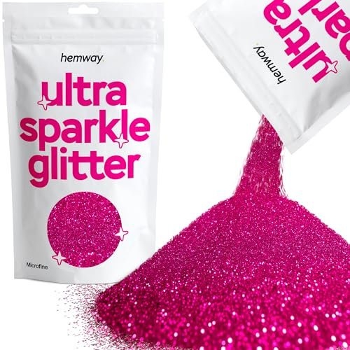 Hemway Ultra Sparkle Glitter - Dark Rose Pink | 100g Microfine Metallic Flakes for Resin & Epoxy Crafts | Supplies for Tumblers, Festival, Hair, Face, Body, Eye & Nail Art Decoration