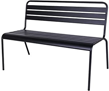 MaximaVida Gartenbank Max aus Metall 120 cm schwarz