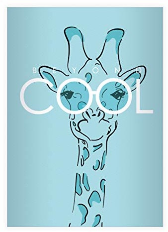 2 Beyond Cool DIN A5 Schulhefte, Rechenhefte mit Sonnenbrillen Giraffe, hellblau Lineatur 7 (kariertes Heft 16 Blatt/32 Seiten) Notizheft, Kladde für Schule, Universität, Büro