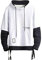 GURUNVANI Kontrastfarbe Pullover Hoodie Herren Patchwork Hoodies Männer, Weiß, L