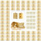 WZYTEU 100 Stück 8 * 10mm Scharniere Klein,Messing Mini Scharnier für Holzkiste Schmuck-Box Puppenhaus Miniatur Moebel + 400 Stück Ersatz Goldene Scharnierschrauben