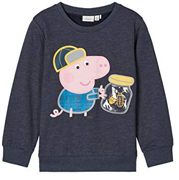 NAME IT Jungen Sweatshirt Schorsch Pig in blau 86