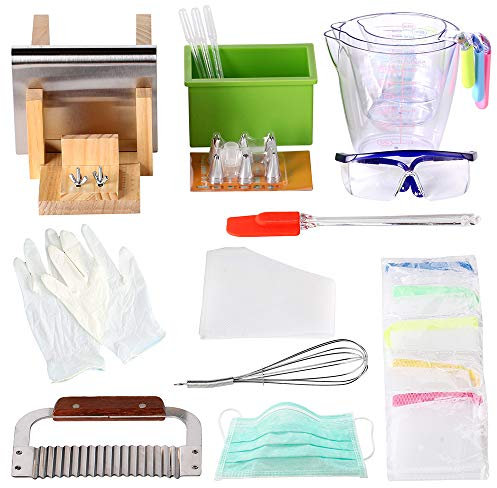 Nicole Soap Making Kit Includes Loaf Silicone Mold, Wood Beveler Planer, 2 Soap Knife, 3 Measuring Cup and More