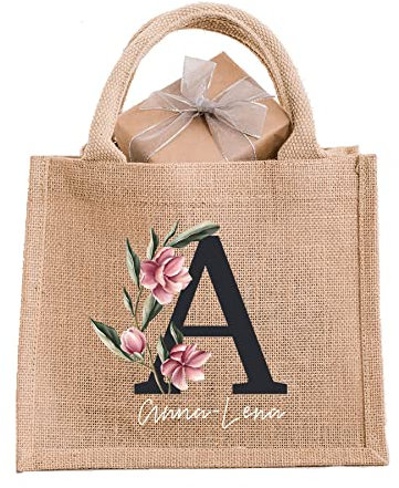 Personalisierte Jutetasche mit Namen, Jutetasche aus Jute, Geschenkidee beste Freundin, Mama, Einkaufstasche