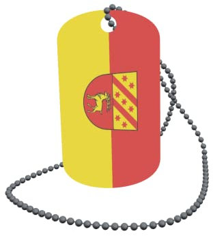 U24 Dog Tag Erkennungsmarke ID Tag an Kette Flagge Bingen (BW) Alu 30 x 50 mm
