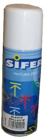SIFER pintura spray esmalte sintet.brillante 200ml blanco brillo
