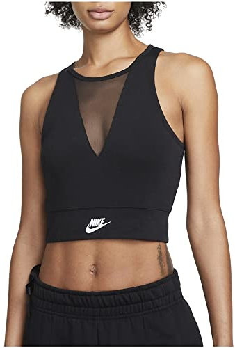 Nike Womens Tank Top/Singlet Crop Dance Tank, Black/Black, DV0333-010, L