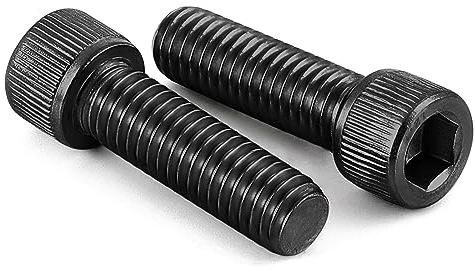Lot de 10 vis à tête bombée 5/16-45,7 x 2,5 cm, alliage d'acier de qualité 12,9 mm, oxyde noir, entraînement hexagonal Allen, filetage épais UNC entièrement fileté