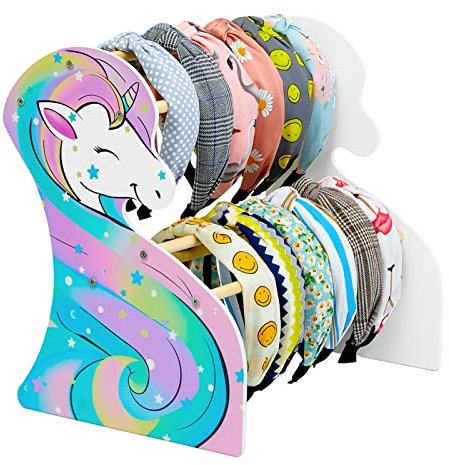 Basumee Unicorno Headband Holder Staccabile Headband Girls Double Layer Hairband Gioielli Bracciale Display Rack