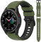 Cinturino per Samsung Galaxy Watch 4 40mm/44mm, 20mm Cinturino di Ricambio in Silicone per Samsung Galaxy Watch 4 Classic 42mm/46mm (Verde Militare Nero)
