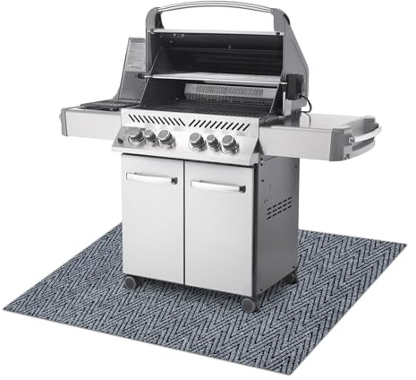 MAGNUS Grillschutzmatte für Terrasse, draussen - grau 140x200 cm