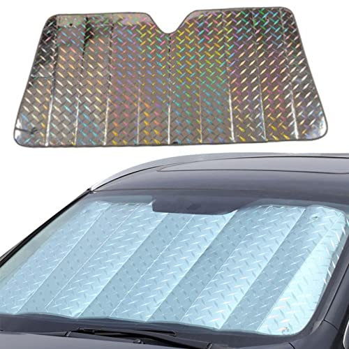PW TOOLS Parasol para Coche, Parasol para Ventana Delantera, Parasol para Coche, Parasol Reflectante UV Y Calor, Parasol Plegable para Coche, 140 X 70 Cm