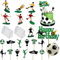 23 Stück Tortendeko Fussball, Fußball Tortendeko Set, Fußball Geburtstagstorte Topper Dekoration Kinder Fußball Kuchen Deko für Junge Geburtstag Fußball Party Cupcake Toppers Deko