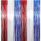 4th of July Party Decorations, 4th of July 2pcs Red White Blue Tinsel Foil Fringe Curtains Garland Independence Day Party Props Backdrop Door Wall Decorations America Theme Birthday Party Supplies
