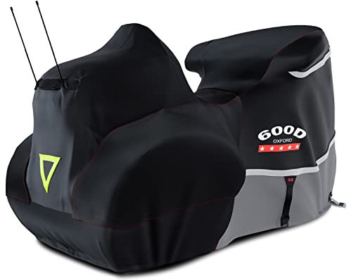 Rosefray Funda para Triciclo, Cubierta para Motocicleta, Resistente al Agua, 600D, para Modelos Harley Davidson de Rueda Libre, Tri Glide y versión CVO, Trike Goldwing, Chidftain, Challenger, Elite