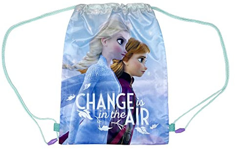 cartoon Sac pour enfants, sac à cordon de serrage, poche avant, sac à dos d'école, salle de sport, loisirs, La Reine des neiges.
