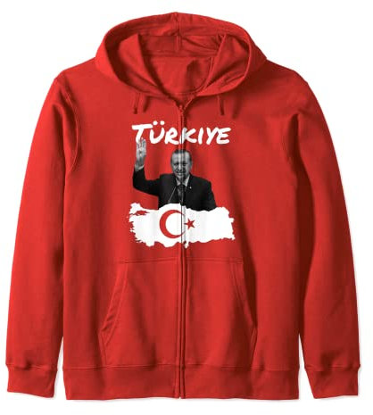 Recep Tayyip Erdogan Türkiye Rote Flagge Türkei Türkische Kapuzenjacke