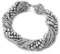 COOLSTEELANDBEYOND Damen Silber Farbe Kristall Wulst Multi-Strang Armband mit Strass Ball Charme Magnetverschluss