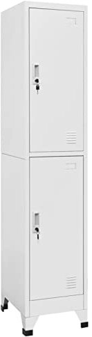 Camerina Schließfachschrank mit 2 Fächern 38x45x180 cm Spind Schrank Aktenschrank AbschließBar Spind Kleiderschrank SpintschräNke