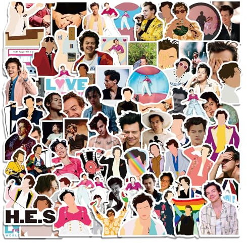 100 Stück Sänger Harry Styles Aufkleber für Laptop und Wasserflaschen, wasserdicht, langlebig, trendiger Vinyl-Laptop-Aufkleber-Set für Teenager, Wasserflaschen usw