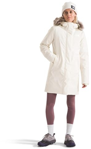 The North Face Women's Arctic Parka - Waterproof Shell, Recycled Down Insulation, & Adjustable Hood, White Dune, Medium