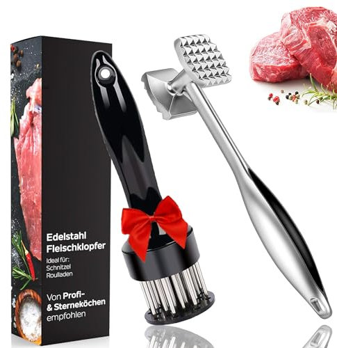 LIBRNTY Inteneritore per Carne,Tenera Carne in Acciaio Inox,Batticarne a Martello,batticarne Acciaio Inox,Batticarne a Doppio Lato Adatto per Bistecche Braciole di Maiale Braciole di Pollo