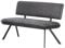 B&D home Sitzbank Juna, Esszimmerbank 140cm gepolstert mit Rückenlehne Metallgestell für Esszimmer, Flur, Garderobe, Industrial modern Design, Wildleder Optik Anthrazit, 11310-140-ANTR