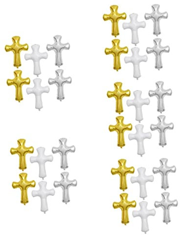 STOBAZA 30 Stk Kreuzballons zur aufblasbares party mitgebsel kinder kinderparty mitgebsel hochzeitsdeko goldene Verzierungen Beerdigung Ballons festlicher Ballon kreuzen Statue