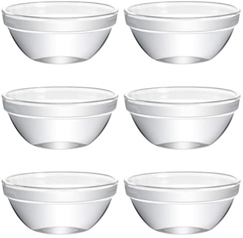 HOLIDYOYO 6piezas Cuencos De Vidrio Para Postres Y Gelatinas Tazones Apilables Para Alimentos Resistentes Al Calor Frío Perfectos Para Cocina Y Servir Postres Individuales