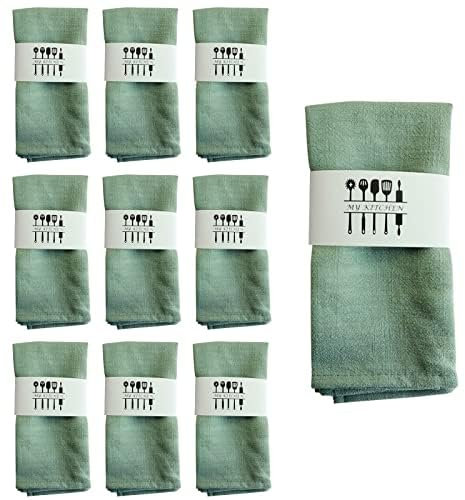 10 Stück Leinenservietten, wiederverwendbare Servietten, 40 x 40 cm, natürliche Baumwolle, nachhaltiger Stoff, Tischdekoration für Küche, Café, Esszimmer, Abendessen, Restaurant, Party, Hochzeit,
