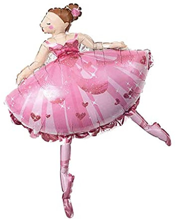 predolo Großer Ballett-Tänzerin Ballerina Ballon für Kinderparty, Rosa, 77 x 99 cm