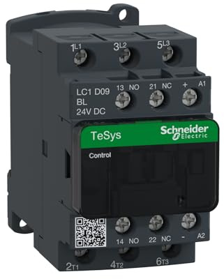 Leistungsschütz TeSys D AC3 9A 3P 1NO 1NC Spule 24VDC Niedrige Aufnahme Schraubklemmen
