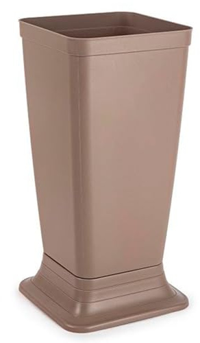 Acan Tradineur - Paragüero de plástico cuadrado, modelo Wet, diseño moderno, soporte para paraguas, decoración, fabricado en España (Topo - 51,5 x 26 x 26 cm)
