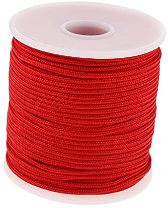 Aymzbd 2mm 50m Paracord Parachute Rope Cord Outdoor Camping Tent Accessory, red